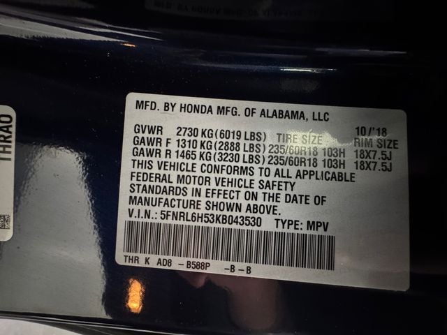 2019 Honda Odyssey EX