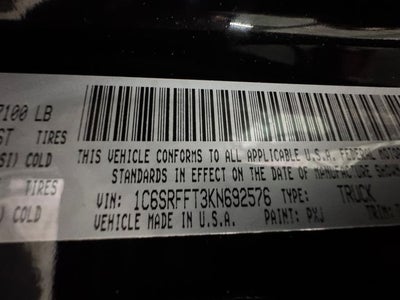 2019 RAM 1500 Big Horn/Lone Star 5.7 Liter V8 Hemi Crew Cab 4WD