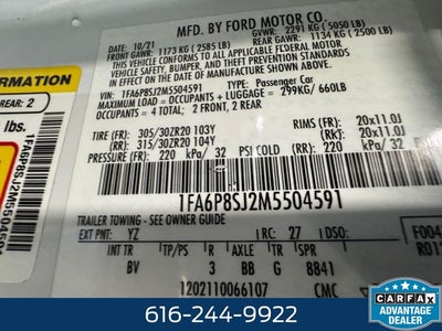 2021 Ford Mustang Shelby GT500 5.2 Liter V8 2D Coupe Automatic