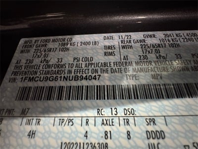 2022 Ford Escape SE 1.5 liter EcoBoost AWD