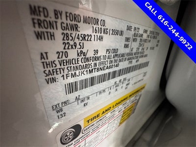 2022 Ford Expedition Max Platinum 3.5 Liter V6 EcoBoost Turbocharged 4WD