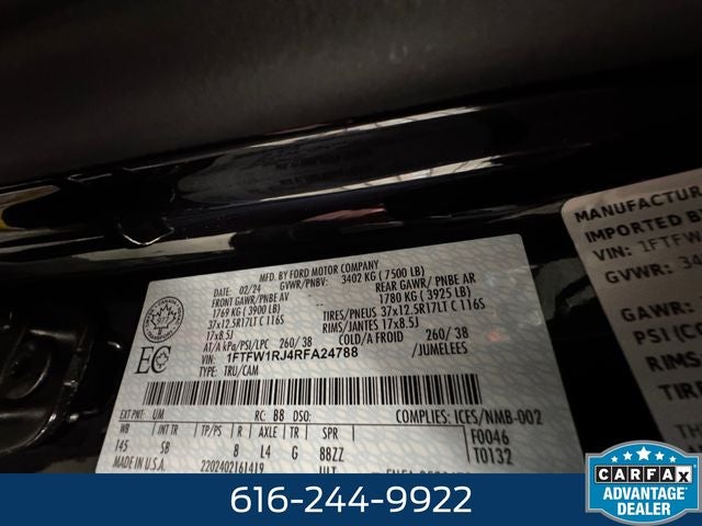 2024 Ford F-150 Raptor 5.2 Liter V8 SuperCrew 4WD