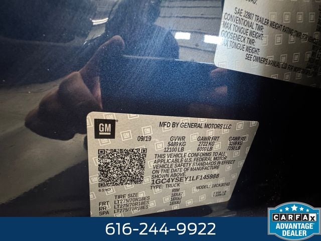 2020 Chevrolet Silverado 3500HD Work Truck 6.6 Liter V8 Duramax Turbodiesel Crew Cab 4WD