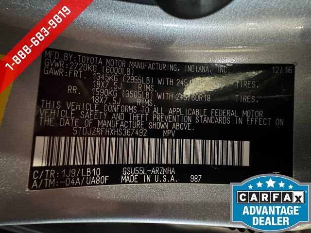 2017 Toyota Highlander SE