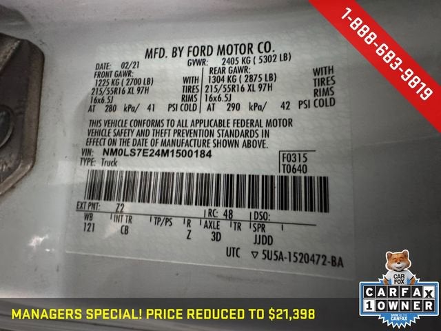 2021 Ford Transit Connect Van XL