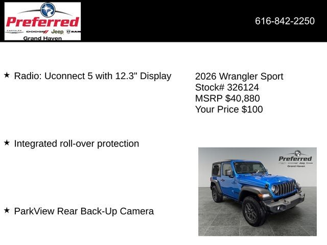 2026 Jeep Wrangler WRANGLER 2-DOOR SPORT