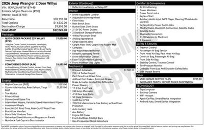 2026 Jeep Wrangler WRANGLER 2-DOOR WILLYS