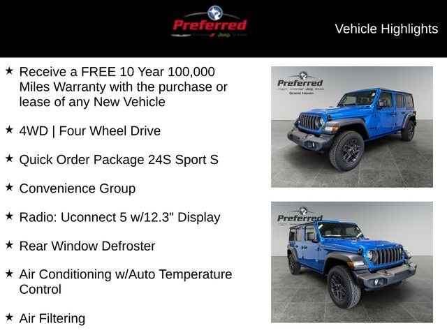 2025 Jeep Wrangler WRANGLER 4-DOOR SPORT S