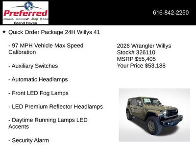 2026 Jeep Wrangler WRANGLER 4-DOOR WILLYS '41