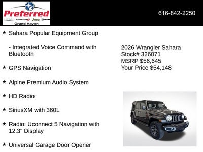 2026 Jeep Wrangler WRANGLER 4-DOOR SAHARA