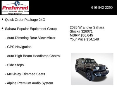 2026 Jeep Wrangler WRANGLER 4-DOOR SAHARA