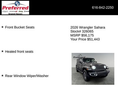 2026 Jeep Wrangler WRANGLER 4-DOOR SAHARA