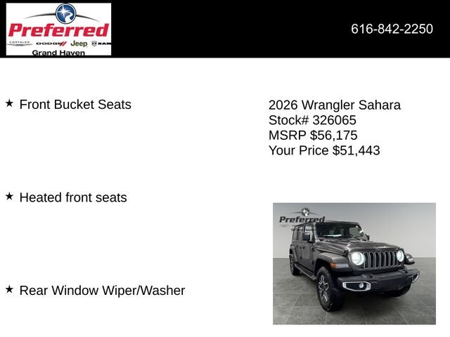 2026 Jeep Wrangler WRANGLER 4-DOOR SAHARA