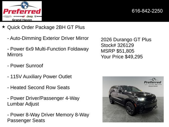 2026 Dodge Durango DURANGO GT PLUS AWD