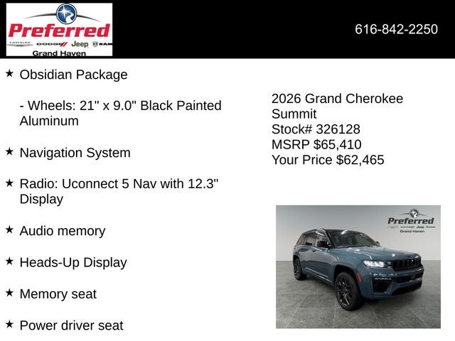 2026 Jeep Grand Cherokee GRAND CHEROKEE SUMMIT 4X4