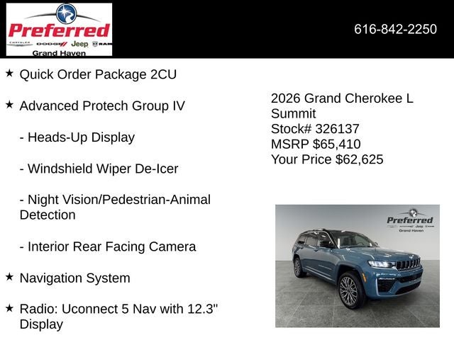2026 Jeep Grand Cherokee L GRAND CHEROKEE L SUMMIT 4X4