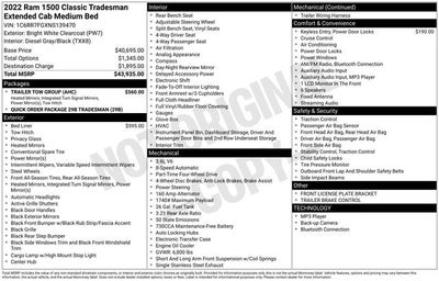 2022 RAM 1500 Classic Tradesman Quad Cab 4x4 6'4' Box