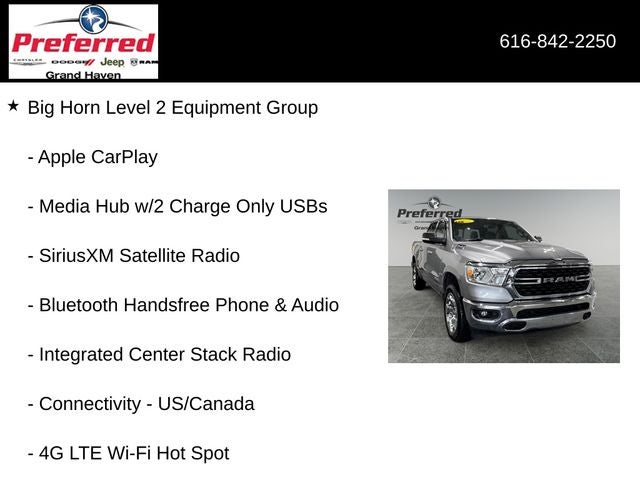 2022 RAM 1500 Big Horn Crew Cab 4x4 5'7' Box