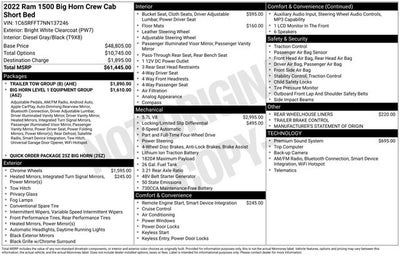 2022 RAM 1500 Big Horn Crew Cab 4x4 5'7' Box