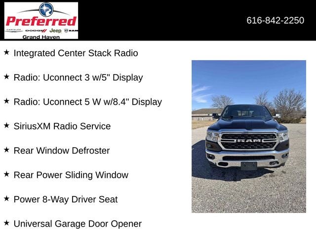 2022 RAM 1500 Big Horn Crew Cab 4x4 5'7' Box