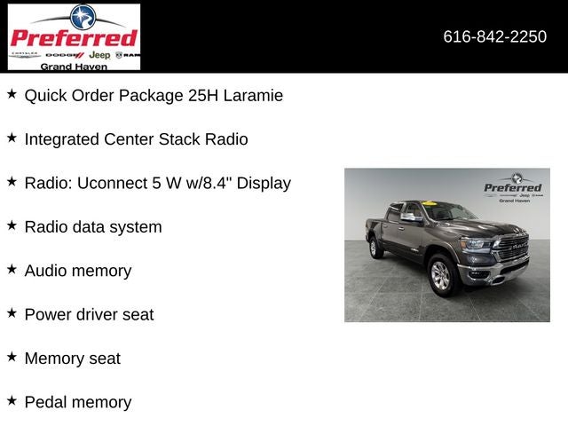 2022 RAM 1500 Laramie 5.7 Liter V8 Hemi Crew Cab 4WD