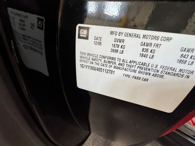 2006 Chevrolet Corvette Base 6.0 Liter V8 2D Convertible Manual Transmission
