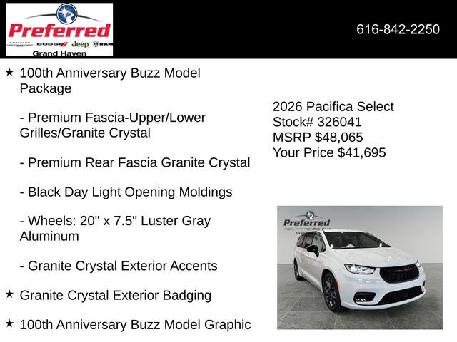 2026 Chrysler Pacifica PACIFICA SELECT