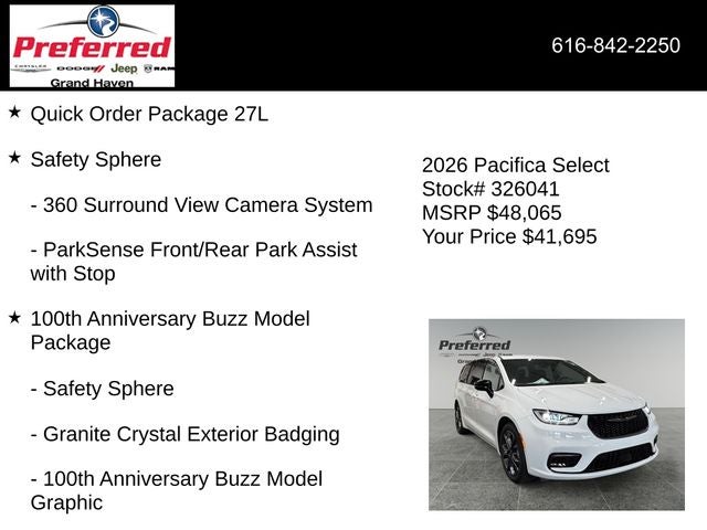 2026 Chrysler Pacifica PACIFICA SELECT