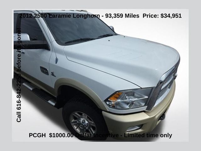 2012 RAM 2500 Laramie Longhorn 6.7 Liter I6 Cummins Turbodiesel 4D Mega Cab 4WD