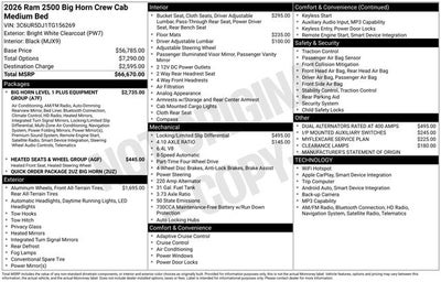 2026 RAM Ram 2500 RAM 2500 BIG HORN CREW CAB 4X4 6'4' BOX