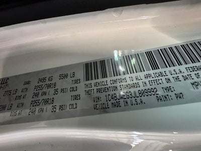 2018 Jeep Wrangler JK Unlimited Sahara 3.6 Liter V6 4D Automatic 4WD