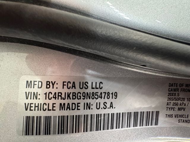 2022 Jeep Grand Cherokee L Limited 3.6 Liter V6 4WD