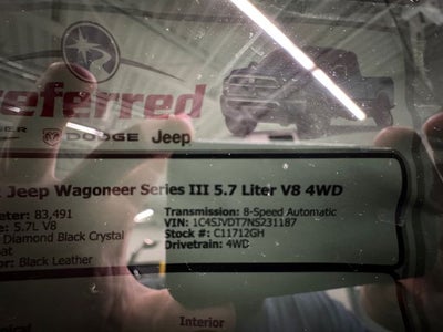 2022 Jeep Wagoneer Series III 5.7 Liter V8 4WD