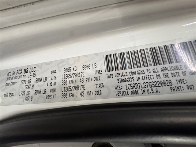 2016 RAM 1500 Outdoorsman 3.6 Liter V6 Crew Cab 4WD