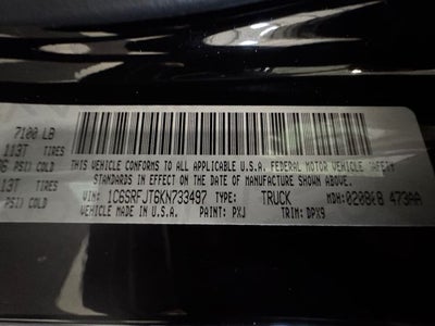 2019 RAM 1500 Laramie 5.7 Liter V8 Hemi Crew Cab 4WD