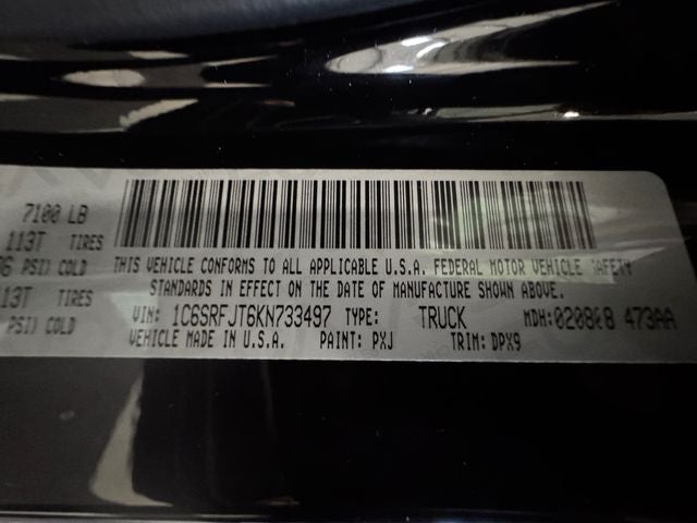 2019 RAM 1500 Laramie 5.7 Liter V8 Hemi Crew Cab 4WD