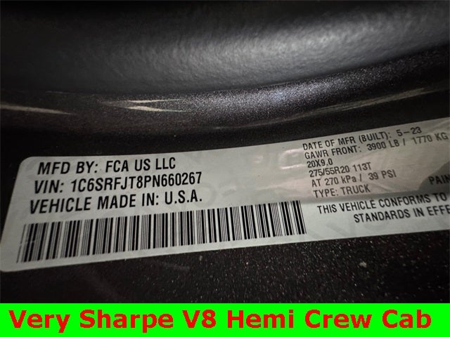 2023 RAM 1500 Laramie 5.7 Liter V8 Hemi Crew Cab 4WD