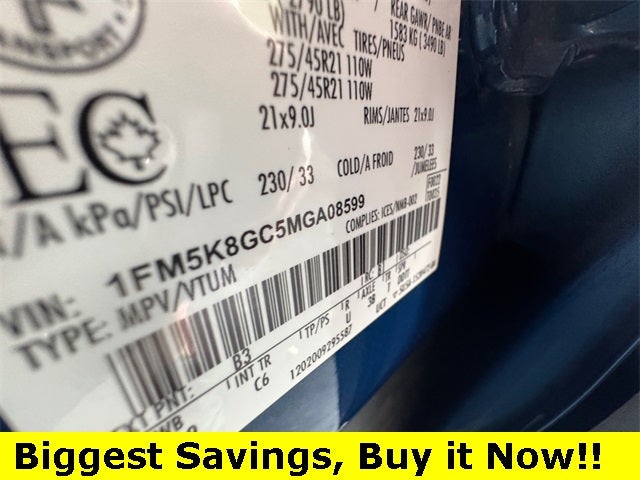 2021 Ford Explorer ST 3.0 Liter V6 EcoBoost 4WD