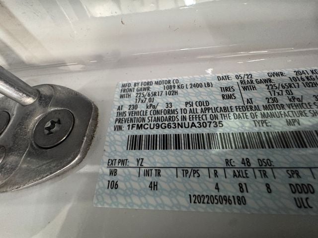 2022 Ford Escape SE 1.5 Liter EcoBoost AWD