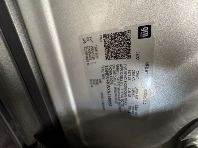 2022 Chevrolet Traverse LS 3.6 Liter V6 AWD 3rd Row Seating
