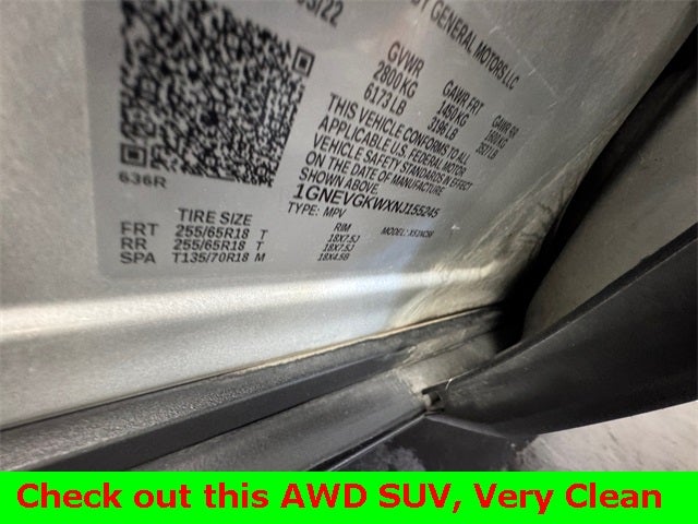 2022 Chevrolet Traverse LT 3.6 Liter V6 AWD 3rd Row Seating