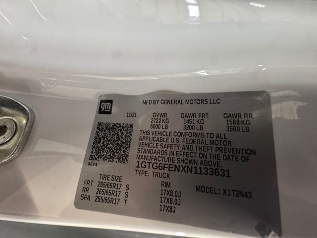 2022 GMC Canyon AT4 w/Cloth 3.6 Liter V6 Crew Cab 4WD