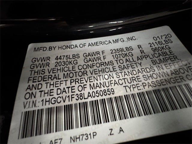 2020 Honda Accord Sport 1.5 Liter Turbocharged Sedan Automatic