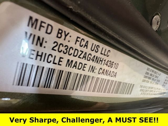 2022 Dodge Challenger SXT 3.6 Liter V6 2D Coupe RWD Automatic