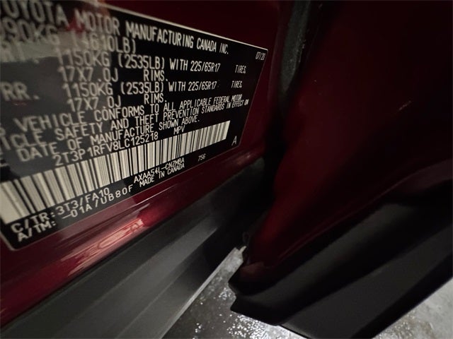 2020 Toyota RAV4 XLE 2.5 Liter AWD