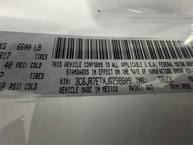 2018 RAM 1500 SLT 5.7 Liter V8 Hemi 2D Standard Cab 4WD