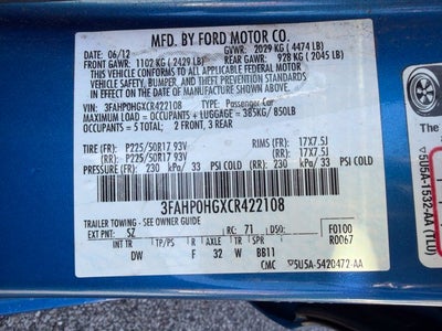 2012 Ford Fusion SE 3.0 Liter V6 FWD