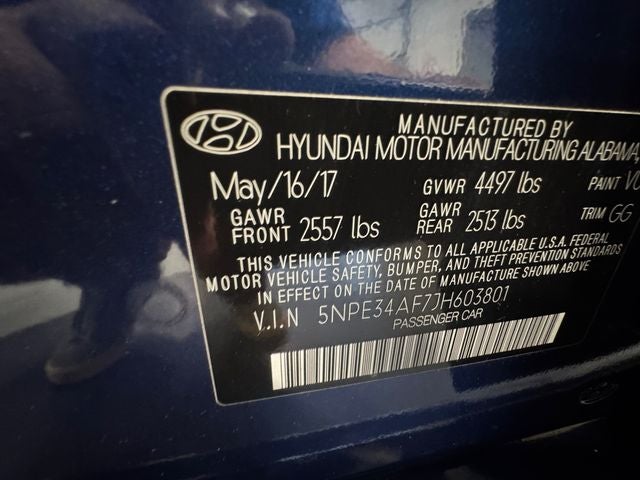 2018 Hyundai Sonata Limited 2.4 Liter FWD