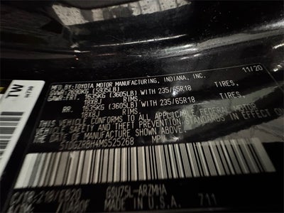 2021 Toyota Highlander XLE 3.5 Liter V6 AWD 3rd Row Seating