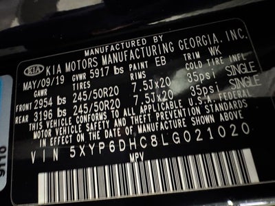 2020 Kia Telluride S 3.8 Liter V6 AWD